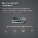 TP-Link TL-SG105, 5 Port Gigabit Unmanaged Ethernet Switch, Network Hub, Ethernet Splitter, Plug & Play, Fanless Metal Design, Shielded Ports, Traffic Optimization - Image 4