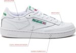 Reebok Club C 85 Mens Tennis Shoes, Casual Fashion White Sneakers for Men - Image 3