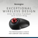 Kensington Orbit Wireless Trackball with Scroll Ring - Black-Red (K70990WW), - Image 2