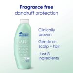 Head & Shoulders Anti-Dandruff Shampoo, BARE Sensitive Scalp Care Twin Pack, with 1% Pyrithione Zinc, Fragrance-Free, Free of Sulfates, Silicones, Gentle, 13.5 Fl Oz Each - Image 3