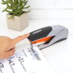 Swingline Stapler, 25 Sheet Capacity, Optima 25, Jam Free, Reduced Effort, Soft Grip, Orange and Gray (66402) - Image 3
