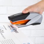 Swingline Stapler, 25 Sheet Capacity, Optima 25, Jam Free, Reduced Effort, Soft Grip, Orange and Gray (66402) - Image 4