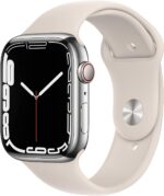 Apple Watch Series 7 (GPS + Cellular, 41mm) Starlight Aluminum Case with Starlight Sport Band, Regular (Renewed) - Image 3