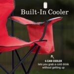Coleman Portable Camping Chair with 4-Can Cooler, Cushioned Seat & Back with Side Pockets & Cup Holder, Carry Bag Included, Great for Camping, Tailgating, Firepits, Patio, & More - Image 3
