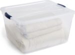Rubbermaid Cleverstore 71 Qt Clear Storage Bins with Lids, 4-Pack, Stackable, BPA-Free, Made in USA - Image 4