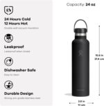 Hydro Flask Water Bottle - Insulated Stainless Steel - Non Spill, Leakproof in 24 Oz Tonal Black - Image 3