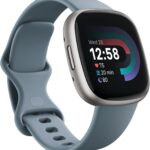 Fitbit Versa 4 Fitness Smartwatch with Daily Readiness - 3-Month Google Health Premium Membership Included - GPS, 24/7 Heart Rate, 40+ Exercise Modes, Sleep Tracking - Waterfall Blue/Platinum,