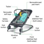 Summer Infant 2-in-1 Bouncer & Rocker Duo (Gray and Teal) Convenient and Portable Rocker and Bouncer for Babies Includes Soft Toys and Soothing Vibrations - Image 3