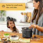 Crock-Pot 2-Quart Manual Slow Cooker, Feeds 2+ People, Great for Small Meals, Dips, & Sides; Removable Stoneware is Oven & Dishwasher-Safe, Black - Image 3