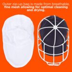 Tide Hat Washing Cage – Baseball Cap Cleaner for Washing Machine & Dishwasher – Protects Shape & Structure – Durable Plastic Hat Frame for Easy Cleaning & Storage – White – 9.4" x 13.3" x 5.1" - Image 3