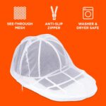 Tide Hat Washing Cage – Baseball Cap Cleaner for Washing Machine & Dishwasher – Protects Shape & Structure – Durable Plastic Hat Frame for Easy Cleaning & Storage – White – 9.4" x 13.3" x 5.1" - Image 4