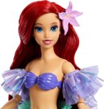 Mattel Disney Princess Mermaid Ariel Sparkling Princess Fashion Doll & Accessory with Removable Tail, Sleeves & Flower Hair Clip, Inspired by Movie - Image 3
