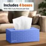 Amazon Basics Facial Tissue, 2-Ply, 640 Count (4 Packs of 160), (Packaging may vary) - Image 3