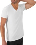Hanes Men's Undershirts T-Shirt Pack, V-Neck Cotton Tees for Men, Moisture-Wicking, Odor Control, White Multi-Pack - Image 3