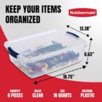 Rubbermaid Cleverstore 17 Qt Clear Storage Bins with Lids, 6-Pack, Stackable, BPA-Free, Made in USA - Image 4