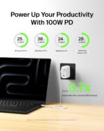 Belkin 112W 4-Port GaN USB C Charger Block, USB-C Power Delivery Super Fast Charging & USB-A Port, MacBook, Samsung Galaxy S26, Apple iPhone 17, Air, iPad, Google Pixel, Nintendo Switch 2, etc., White - Image 3