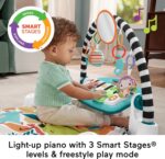 Fisher-Price Baby Musical Toy Set Glow and Grow Kick & Play Piano Gym Blue Playmat with 2 Rattle Maracas for Newborns Ages 0+ Months - Image 5