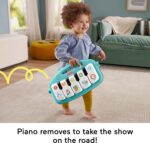 Fisher-Price Baby Musical Toy Set Glow and Grow Kick & Play Piano Gym Blue Playmat with 2 Rattle Maracas for Newborns Ages 0+ Months - Image 6