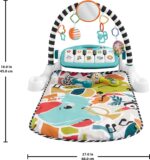 Fisher-Price Baby Musical Toy Set Glow and Grow Kick & Play Piano Gym Blue Playmat with 2 Rattle Maracas for Newborns Ages 0+ Months - Image 7