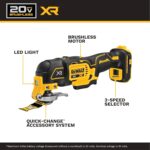 DEWALT 20V MAX XR Oscillating Multi-Tool Kit, Oscillating Tool Accessories, Cordless, 3-Speed, Quick Blade Change, Sand Paper, Blades, Battery and Charger Included (DCS356D1) - Image 3