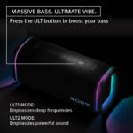Sony ULT Field 5 Wireless Portable Bluetooth Speaker, IP67 Waterproof, Dustproof, and Rustproof with Enhanced Bass, 25 Hour Battery, 360° Party Light, and Shoulder Strap (SRSULT50B), Black - Image 3
