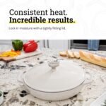 Lodge Essential Enamel Braiser - Refrigerator- & Oven-Safe up to 500° F - Heat-Retaining, Induction-Safe & PFAS-Free Enamel Cookware - 3.6 Quart, Oyster White - Image 4