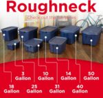 Rubbermaid Roughneck Tote 18 Gal, 6 Pack, Made in USA, Dark Indigo Metallic, Rugged Plastic Stackable Storage Bins with Lids and Handles - Image 4