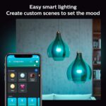 Philips Hue Smart Light Starter Kit - Includes (1) Bridge and (4) 75W A19 E26 LED Smart White and Color Ambiance Bulbs - Control with App - Compatible with Alexa, Google Assistant, and Apple HomeKit - Image 5