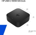 HP USB-C 100W G6 Dock + One Extra USB-C Cable Included, Future-Proof Design with Ambient LED Lighting, On-Screen Notifications, Extra USB-C Ports, HDMI 2.1, 120Hz - Image 6