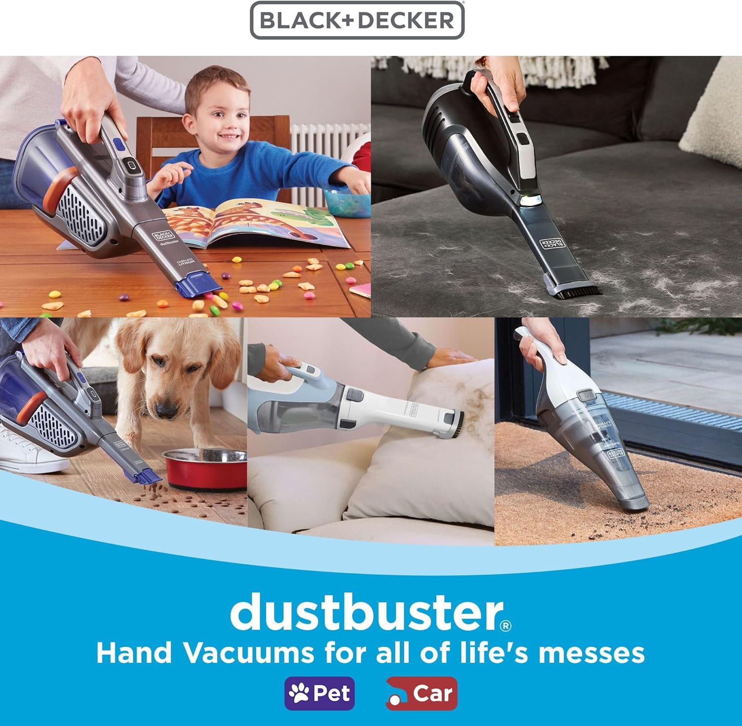 BLACK+DECKER dustbuster Handheld Vacuum, 8V Cordless, Hand Vacuum for Quick Cleanup with Crevice Tool and Washable Filter (HNVC220BCZ01) - Image 5