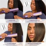 Shark SilkiPro™ Straight | Wet-to-Dry Hair Straightener + Rapid Blow Dryer | 3 Interchangeable Combs | Ultra-Fast Drying | No Heat Damage | for All Hair Types | Rose Petal | HT400PK - Image 5