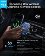 Anker Prime MagSafe Car Mount Charger, Qi2 25W Certified Wireless Car Charger with AirCool, Strong Magnets, Air Vent Mount for iPhone 17-12 Series - Image 3