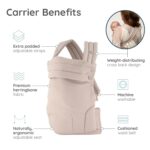 Infantino Honey Blossom Baby Carrier Ergonomic 7-40 lbs, Toasted Almond | Hip healthy M-position support, Adjustable sliding seat, Padded cross-back straps for comfort, For parents on-the-go - Image 3