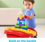 MEGA BLOKS First Builders Toddler Building Toy, Block Scooping Pull Wagon with 20 Pieces and Built-in Storage, Picks Up Blocks, Red, Kids Ages 1+ - Image 4