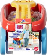 MEGA BLOKS First Builders Toddler Building Toy, Block Scooping Pull Wagon with 20 Pieces and Built-in Storage, Picks Up Blocks, Red, Kids Ages 1+ - Image 5