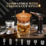 G GOOD GAIN Whiskey Smoker Kit with Torch - Old Fashioned Cocktail Smoker Infuser Kit, 6 Flavors Wood Chips, 4 Ice Stone | Birthday Bourbon Whiskey Gifts for Men, Dad, Husband (No Butane) - Image 5
