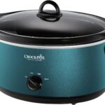 Crock-Pot 7-Quart Manual Slow Cooker, Family Size Serves 8+ People & Fits 6-lb Roast, Removable Stoneware with Warming Setting, Dishwasher Safe for Easy Cleanup, Turquoise