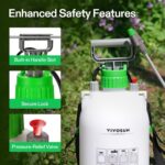 VIVOSUN 1.35 Gal/5L Pump Sprayer, Garden Water Sprayer for Plants, Weeds & Lawn Care, with 3 Nozzles, 50'' Long Hose & Pressure Relief Valve - Image 4