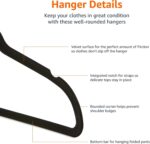 Amazon Basics Slim Velvet Non-Slip Space Saving Suit Clothes Hangers, Closet Organizer, Black, 50-Pack - Image 4