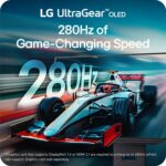 LG 27GX700A-B 27-inch Ultragear QHD (2560 x 1440) OLED Gaming Monitor, 280Hz, 0.03ms, NVIDIA G-Sync, AMD FreeSync Premium Pro, VESA DisplayHDR TrueBlack500, with up to DCI-P3 99.5%, HDMI 2.1, Black - Image 6