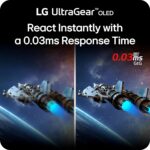 LG 27GX700A-B 27-inch Ultragear QHD (2560 x 1440) OLED Gaming Monitor, 280Hz, 0.03ms, NVIDIA G-Sync, AMD FreeSync Premium Pro, VESA DisplayHDR TrueBlack500, with up to DCI-P3 99.5%, HDMI 2.1, Black - Image 7