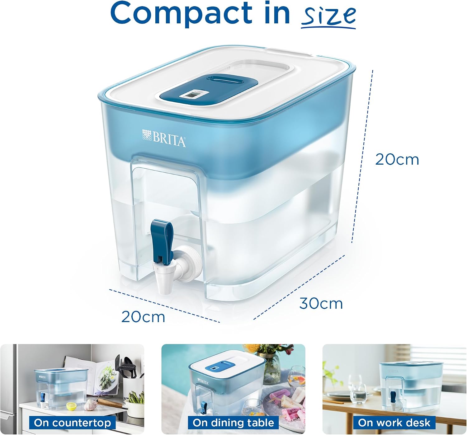 BRITA Flow XXL Water Filter Tank (8.2L) incl. 1x MAXTRA PRO All-in-1 Cartridge - Fridge-Fitting Dispenser for Families and Offices - Now in Sustainable Smart Box (Branding Slightly Different) - Image 3