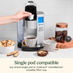 Cuisinart Coffee Maker, Single Serve 72-Ounce Reservoir Pod Coffee Machine, Programmable Brewing & Hot Water Dispenser, 5 Cup-Size Settings, Stainless Steel, SS-10P1, Silver - Image 3