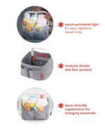 Skip Hop Diaper Caddy Organizer with Touch Sensor Night Light Nursery Style Oat - Image 4
