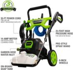 Greenworks 2000 PSI (1.2 GPM) Electric Pressure Washer (25°, 40°, Soap, and Turbo Nozzle) For Use On Decks, Fences, Concrete Patios, Sidewalks & More. Medium-Duty - Image 3