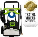Greenworks 2000 PSI (1.2 GPM) Electric Pressure Washer (25°, 40°, Soap, and Turbo Nozzle) For Use On Decks, Fences, Concrete Patios, Sidewalks & More. Medium-Duty - Image 4
