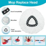 Spin Mop Replace Head, Base, Mop Handle Replacement for OCedar EasyWring 1 Tank System, Include 2 Microfiber Mop Head Replacement, 1 Sturdy Iron 30-58" Mop Handle, 1 Scrubber Head, 1 Spin Base - Image 3