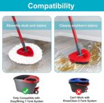 Spin Mop Replace Head, Base, Mop Handle Replacement for OCedar EasyWring 1 Tank System, Include 2 Microfiber Mop Head Replacement, 1 Sturdy Iron 30-58" Mop Handle, 1 Scrubber Head, 1 Spin Base - Image 4