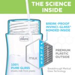Chicco Duo 5oz Hybrid Baby Bottle, Real Glass Inside, Lightweight Plastic Outside, Patented Invinci-Glass Technology, Intui-Latch Nipple, 2-Pack, Clear/Grey - Image 3