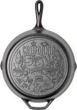 Lodge 12 Inch Cast Iron Skillet – Pre-Seasoned Frying Pan with Teardrop Handle – Oven, Stovetop, Grill & Campfire Use – Made in USA – Non-Toxic, Even-Heating Cookware – California